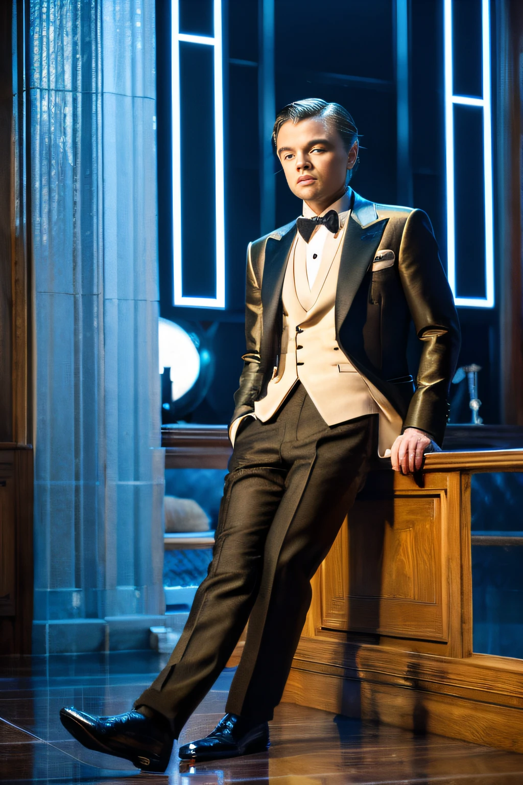 Leonardo DiCaprio、Gatsby、Adonis、academy show、Full body portrait、a scene from a movie、8k、