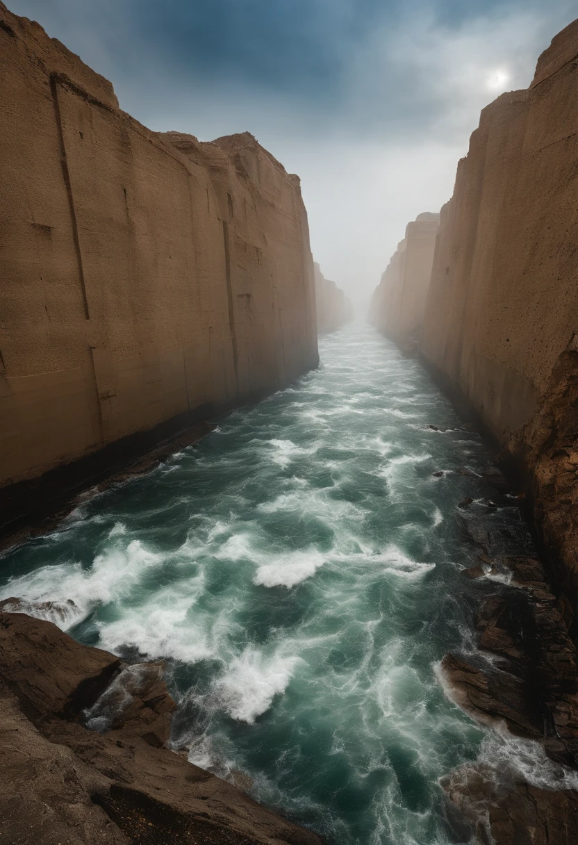 The Exodus of Moses、600,000 people々There are huge walls of water on both sides.......、.、separate water、divide water into left and right、A great crowd divides the sea in two、Dividing the ocean、the sea rises、The sea rises from side to side、divide the sea in half、push away the ocean and divide it in half、magia
