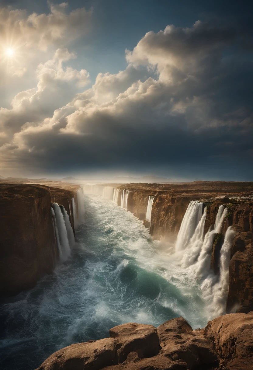 The Exodus of Moses、600,000 people々There are huge walls of water on both sides.......、.、separate water、divide water into left and right、A great crowd divides the sea in two、Dividing the ocean、the sea rises、The sea rises from side to side、divide the sea in half、push away the ocean and divide it in half、magia