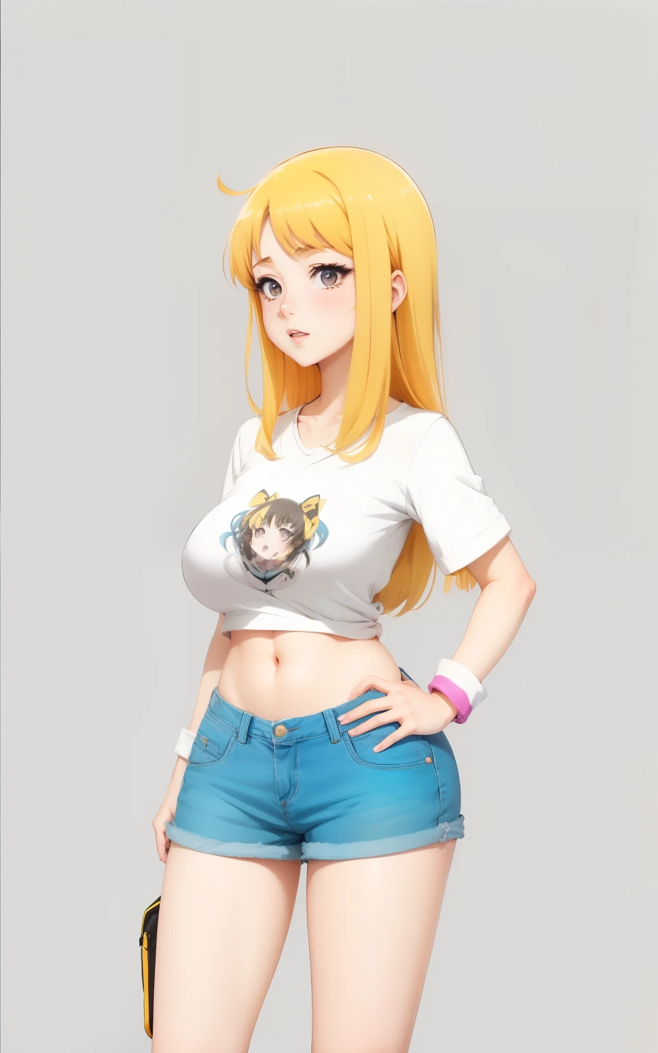 anime girl avec de gros seins posant dans un haut jaune et un jean, séduisante fille d’anime, Ilya Kuvshinov. 4 km, [ Art numérique 4 km ]!!, Style Anime 3D réaliste, Jolie fille d’anime, Artgerme extrêmement détaillé, Oppai, Style anime 4 K, Rendu photo réaliste Anime girl, Anime hyper réaliste, style anime. 8k