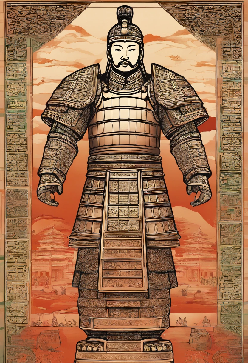 filmposter,,terracotta warriors,Alone,Detailed armor、s delicate face