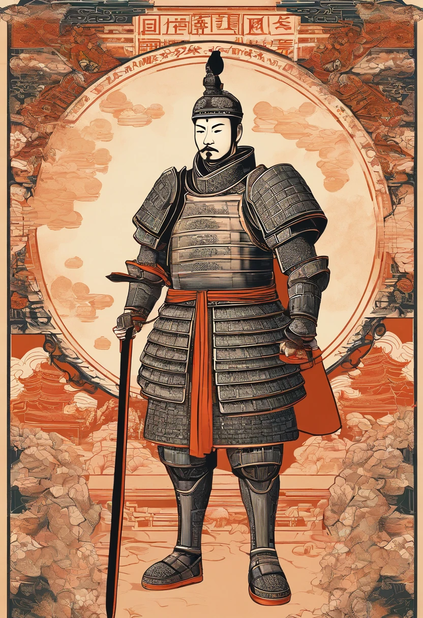 filmposter,,terracotta warriors,Alone,Detailed armor、s delicate face