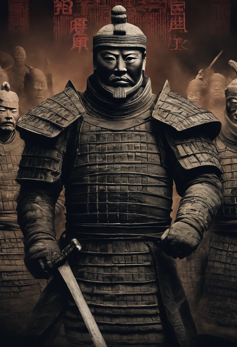 filmposter，，terracotta warriors，Alone，Detailed armor、delicated face