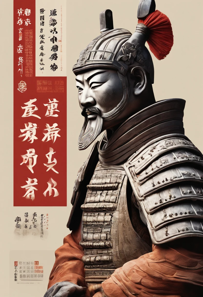 filmposter，，terracotta warriors，Alone，Detailed armor、delicated face