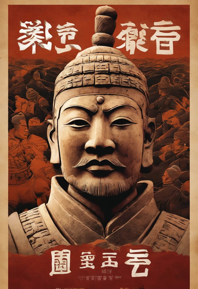 filmposter,,terracotta warriors,Alone,Detailed armor、delicated face