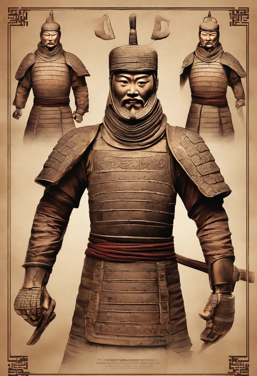 filmposter,,terracotta warriors,Alone,Detailed armor、delicated face