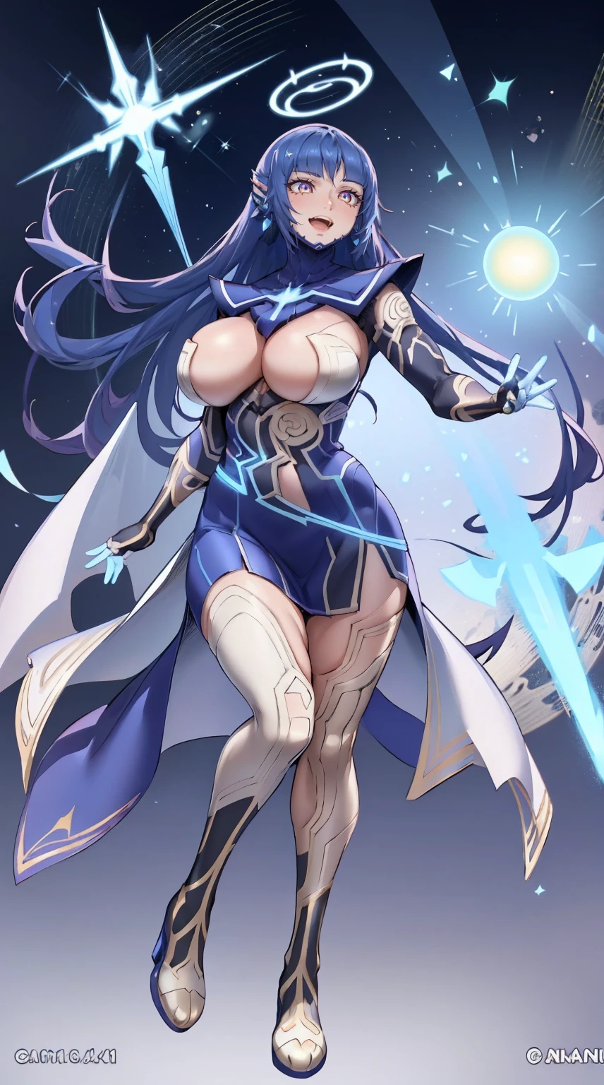 SeaArt Bot
Upscaling
Default
2023/11/12 11:42:30
(best quality,masterpiece:1.2),intricate details,beautiful detailed eyes,beautiful detailed lips,extremely detailed eyes and face,longeyelashes,super curvy,comic style,vibrant colors,standing,innocent, full body, standing, smile, princess dress, noble clothing, holy angel magicalgirl, open mouth fang, holy haura, halo, smile, joyfull, paladin, staff holding, full body , boots, standing,cute,breast, curvy, female,fantasy goddess,there is a cartoon picture of a woman with a very large breast, glowing angelic being, glowing holy aura, inspired by Luma Rouge, the non-binary deity of spring, ethereal rainbow nimbus, the butterfly goddess of fire, inspired by Marie Angel, glowing aura around her, astral fairy, as the goddess of the sun, “uwu the prismatic person, big breast, happy, beautiful eyes, , full body, walking, long robe, long dress, ,priestess ,holy, smile, god rays, ray tracing, sparkle, cinematic lighting, UHD, retina, masterpiece, ccurate, anatomically correct, textured skin, super detail, high details, high quality, award winning, best quality, highres, 1080P, HD, 4K, thunder aura, light aura, pullover