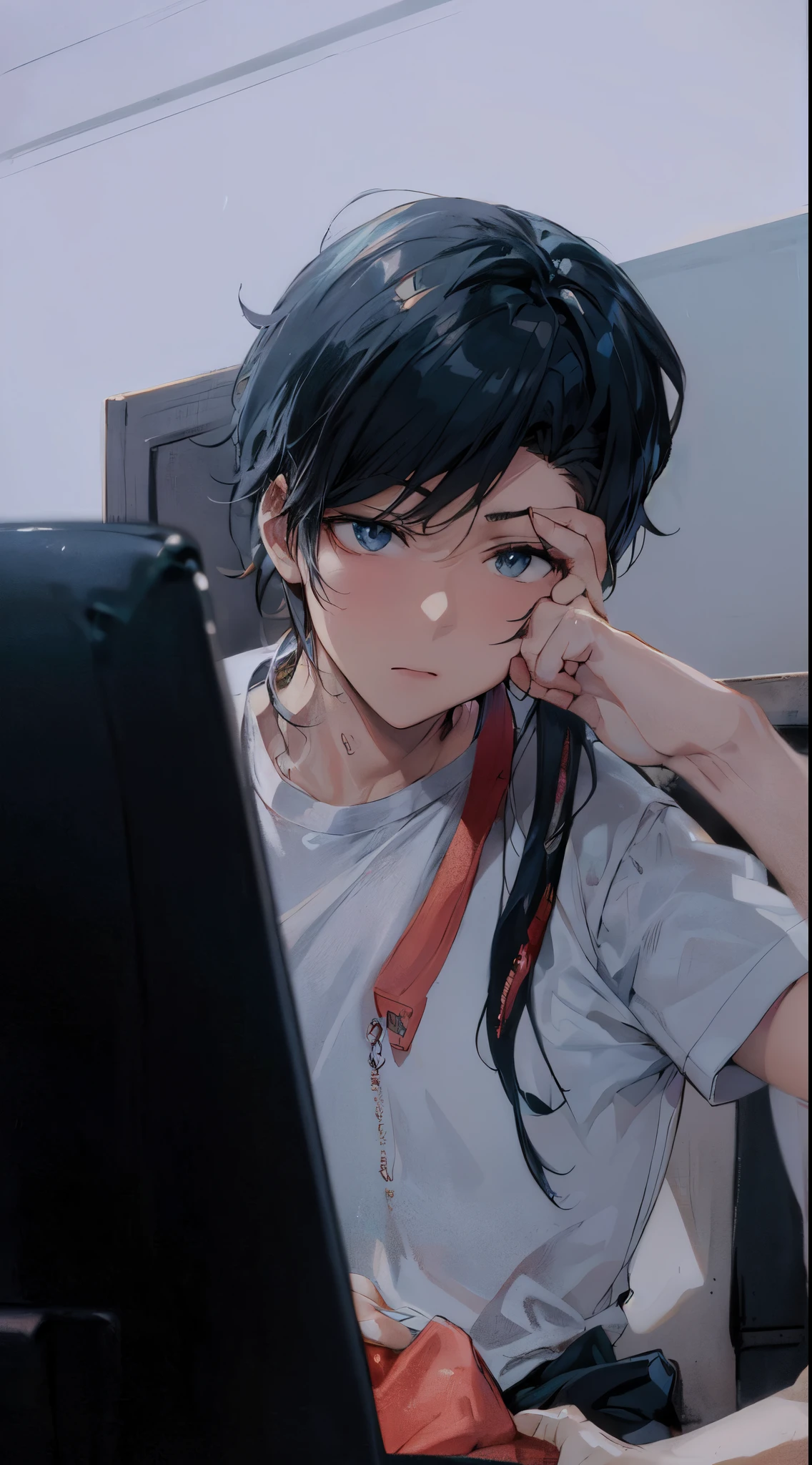 man in this picture make be anime with this pose and hight quality