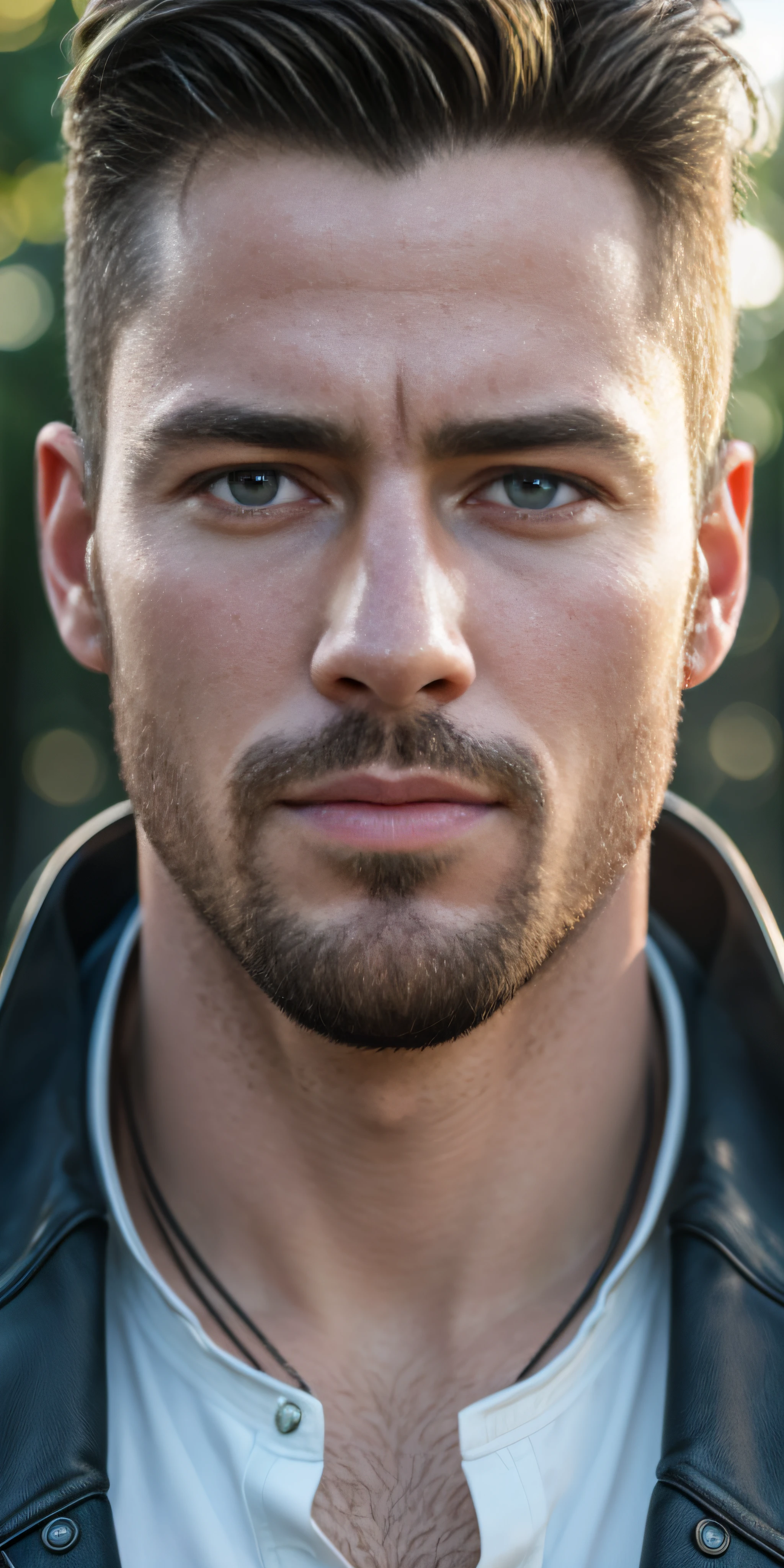 Handsome European guy, in park, photo-realistic, photo, tmasterpiece, realisti, 真实感, photo realism, High contrast, photorealistic digital art. Тренды Artstation 8k HD. Realistic detail in high resolution., Detailed, skin texture, hyper-detalied, realistic skin texture, beste-Qualit, extra high resolution, (photo-realistic: 1.4),, hight resolution, Detailed, RAW photo, abrupt repetition, Nikon D850 Camera Roll. 4 Kodak Portra 400 F1 lens..6 Rich colors, hyper realistic texture, dramatic lighting, UnrealEngine trend in Artstation Cinestill 800,