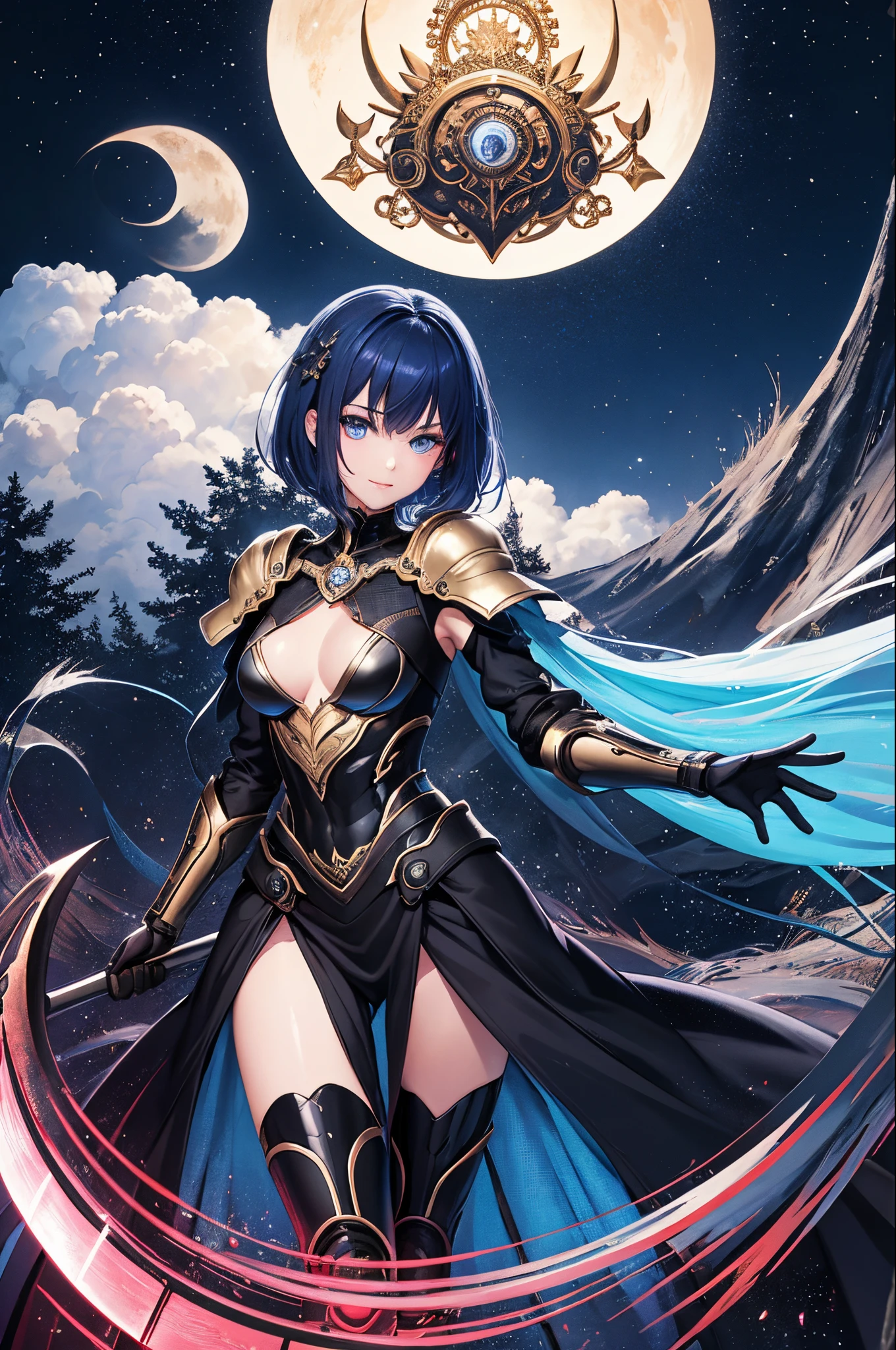 ((​masterpiece、top-quality:1.5、a high chroma:1.5、ultra-detailliert、high-resolution illustrations:1.5、Ultra-high-definition CG、8k size wallpaper、offcial art))、(highly colorful:1.5),(front view:1.8),(1girl),(Princess knight),(Cute little girl s:1.5)(Shining red eyes:1.5),(Beautiful face:1.5,Beautiful eyes:1.5)、(close to viewer:1.5),
(clear face:1.3)、(sexy body),((Detailed fantasy Princess knight armor dress:1.5)),((intricate detailes,detailed dress)), (Beautiful dress in every detail),(medium breasts:1.5),(Shining blue eyes:1.5),(upper body:1.8)、(metal shine:1.5),Princess knight armor ,Fantasy,云、colourfull
