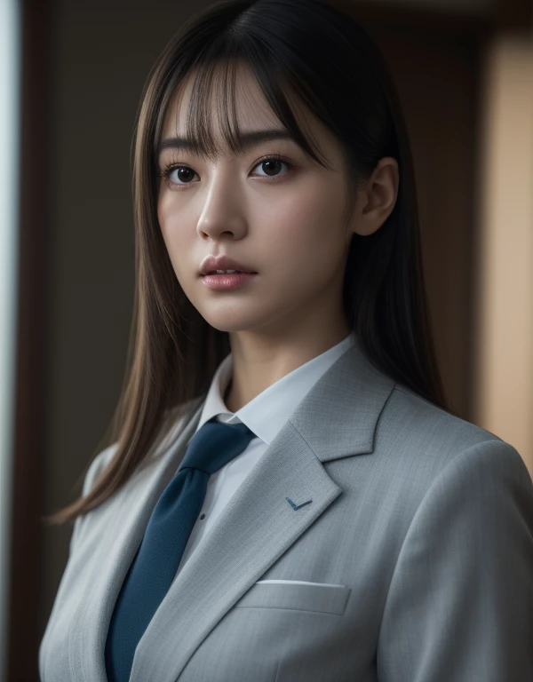 Ultra Detail, High resolution, ultra-detailliert, Best Quality, amazing, of the highest quality,统一 8k 壁纸, Cinematic lighting, japanes,OL,In the office,Recruit Suit,27yo,Mio Imada