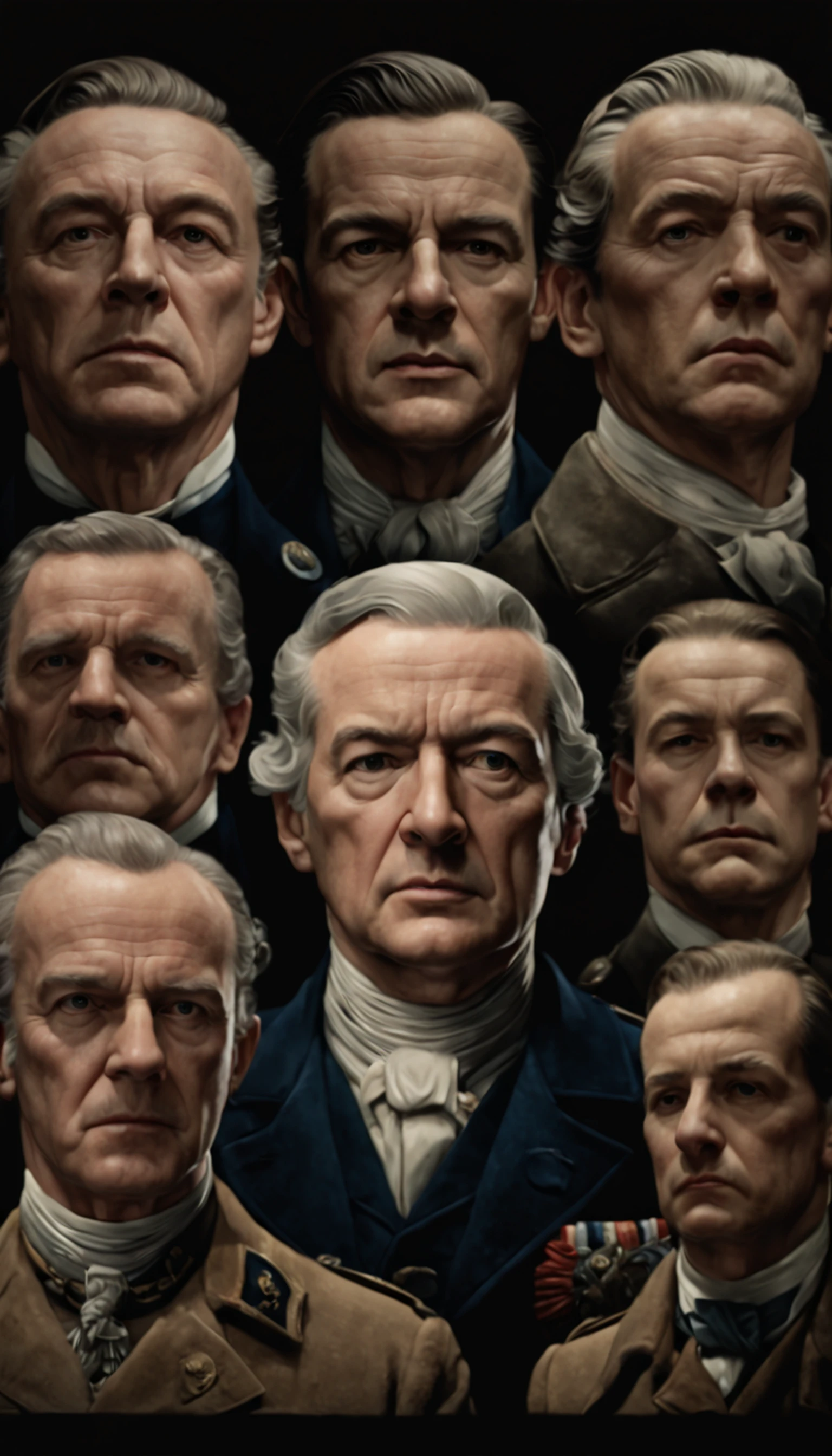 world war 2 scene, official, neat facial anatomy, main scene of the film, by Joseph Severn, symmetrical artwork. cinematic, colonial, film characters, official art, character reveal, film promo, ( (theatre) ), seven, character portraits, alexander hamilton style, live action film, 8 k