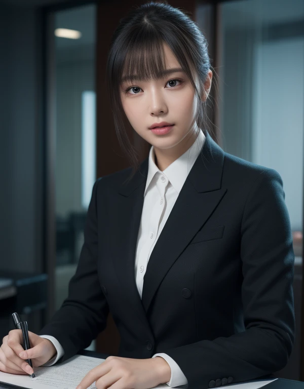 Ultra Detail, High resolution, ultra-detailliert, Best Quality, amazing, of the highest quality,统一 8k 壁纸, Cinematic lighting, japanes,OL,In the office,Recruit Suit,27yo