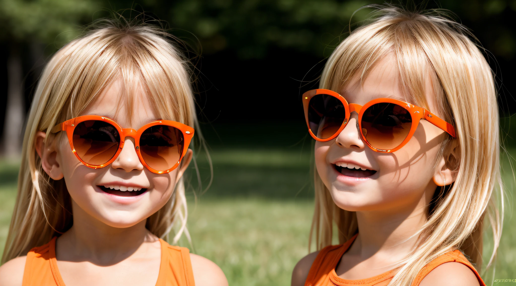 blonde child girl , with sunglasses on his face, with sun glasses, foto de perfil, wearing mirrored sunglasses, designer sunglasses, imagem de perfil, wearing orange sunglasses.
Preparando