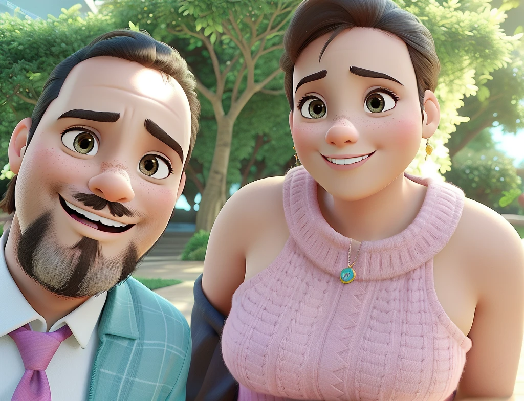 casal no estilo disney pixar, alta qualidade, melhor qualidade