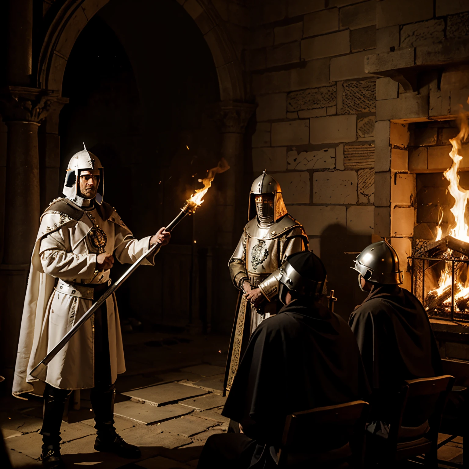The knights Templars being burned at the stake by pope Clement