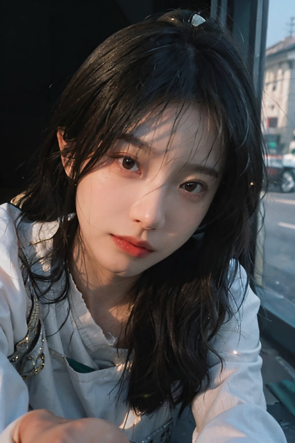 8K,best quarity,Meisterwerk,super high res,(photorealistic:1.4),Raw photo,(True skin texture:1.3),(filmgrain:1.3),(selfie angle),1个女孩,Beautiful eye and face details,Meisterwerk,the best quality t,Close up of a,UPPER BODY,Naturally moving,realistically,super high res