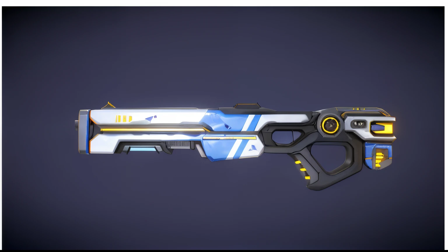 Close-up of toy gun with yellow and blue stripes, sci - fi weapon, futuristic weapon shotgun, futuristic weapon, Realistic weapons, Future gun, energy rifle, weapon design, reality spear, Super detailed and super sharp, futuristic assault rifle, Realistic gun design, futuristic pistol, extremely detaile, realistic gun, weapon concept art, sci-fi sword