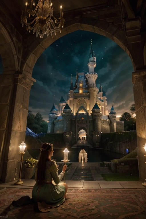 (best quality,4k,8k,highres,masterpiece:1.2),ultra-detailed,(realistic,photorealistic,photo-realistic:1.37),HDR,UHD,studio lighting,ultra-fine painting
castle,imposing,tall,ancient,medieval,strong,fortress,fairytale,walled,majestic,grandiose
glass apple,transparent,fragile,crystal-clear,shiny,delicate,reflective,luminous,spherical,epicenter,preserving
surrounded by a moat,filled with crystal-clear water,serene
green meadow,rolling hills,peaceful,tranquil,magical
stone bridge,arched,connecting castle to mainland
majestic trees,towering,providing shade
blooming flowers,vibrant colors,filling the air with sweet fragrance
a beautiful princess,at the balcony,looking down at the kingdom
knights in shining armor,guarding the castle
fairy-like creatures,dancing in the moonlight
colorful banners,fluttering in the wind
enchanted atmosphere,mystical,whimsical
color palette:warm and cozy tones,gold,green,pink,and blue
soft,glowing light,casting gentle shadows
meticulously hand-painted details,capturing every intricate texture and pattern
a sense of wonder and enchantment,invoking imagination
art style:fantasy,illustration,storybook,realism