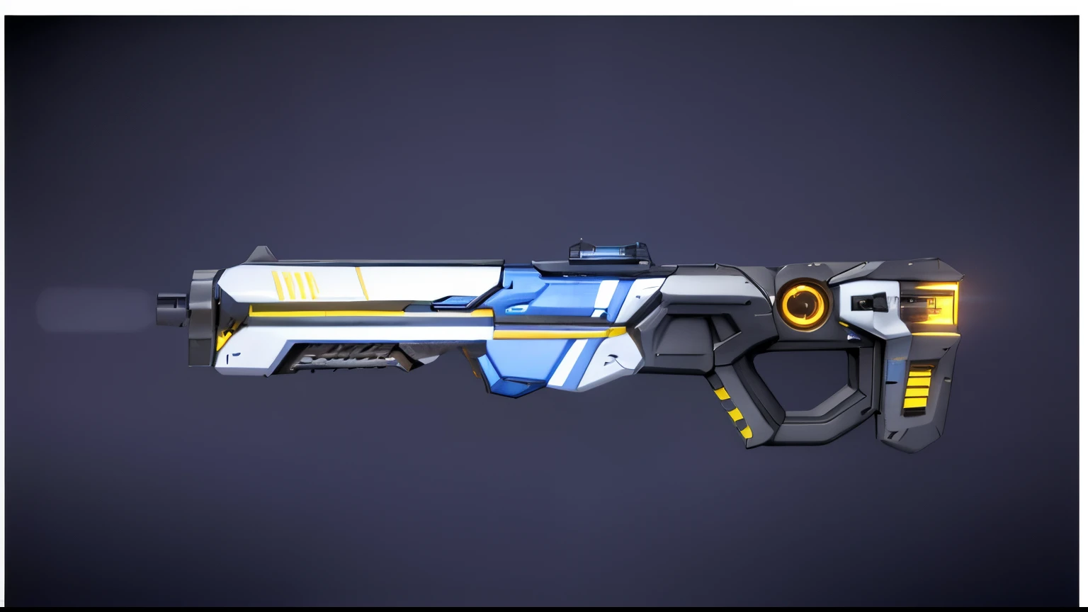 Close-up of toy gun with yellow and blue stripes, sci - fi weapon, futuristic weapon shotgun, futuristic weapon, Realistic weapons, Future gun, energy rifle, weapon design, reality spear, Super detailed and super sharp, futuristic assault rifle, Realistic gun design, futuristic pistol, extremely detaile, realistic gun, weapon concept art, sci-fi sword