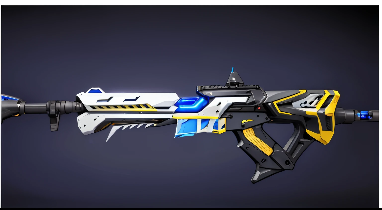 Yellow and blue striped toy gun close-up, sci - fi weapon, futuristic weapon shotgun, futuristic weapon, Realistic weapons, Future gun, energy rifle, weapon design, spear of reality, Super meticulous、Super sharp, futuristic assault rifle, Realistic gun design, futuristic pistol, The is very detailed, realistic gun, weapon concept art, sci-fi sword