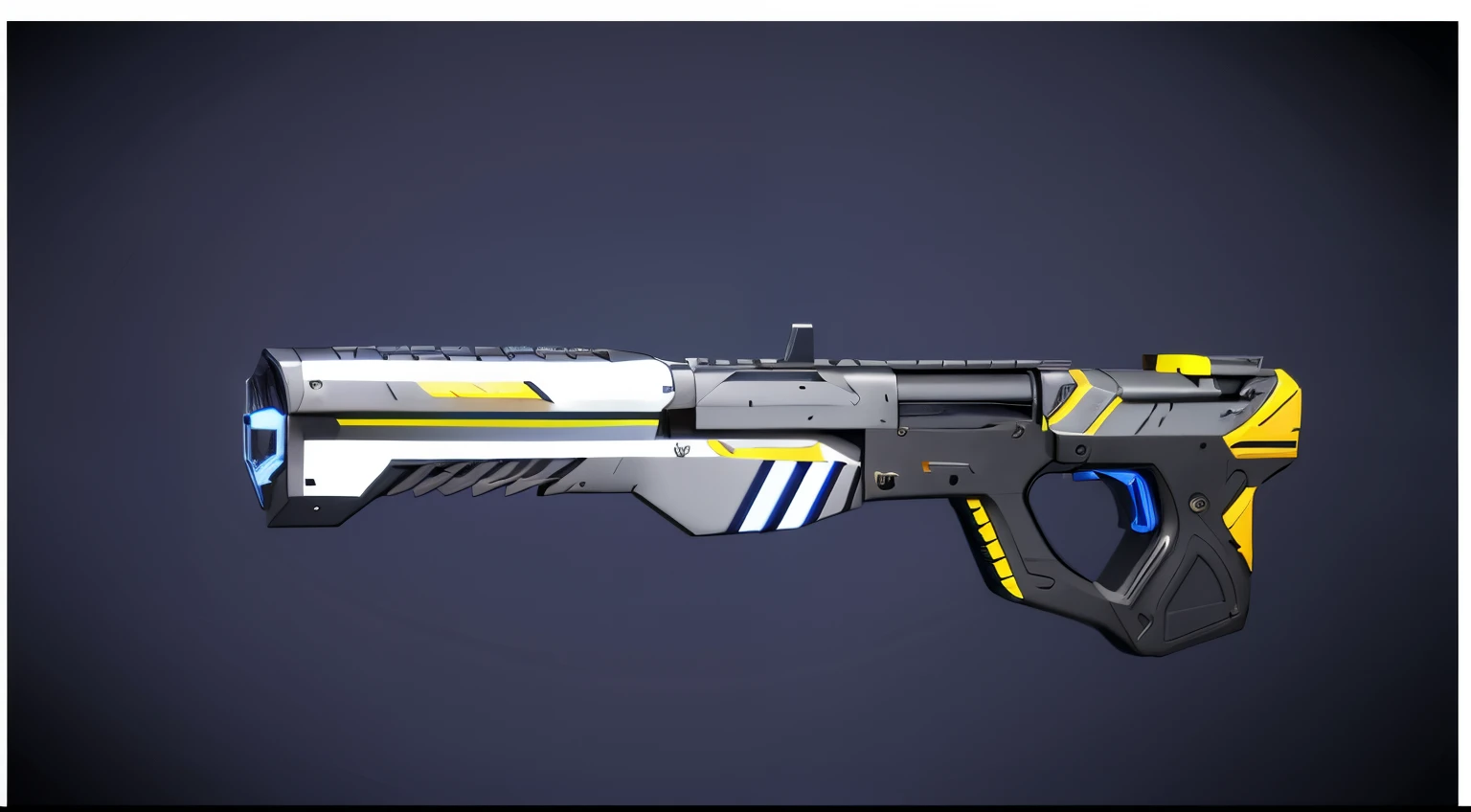 Yellow and blue striped toy gun closeup, sci - fi weapon, futuristic weapon shotgun, futuristic weapon, Realistic weapons, Future gun, energy rifle, weapon design, spear of reality, Super meticulous、Super sharp, futuristic assault rifle, Realistic gun design, futuristic pistol, The content is very detailed, realistic gun, weapon concept art, sci-fi sword