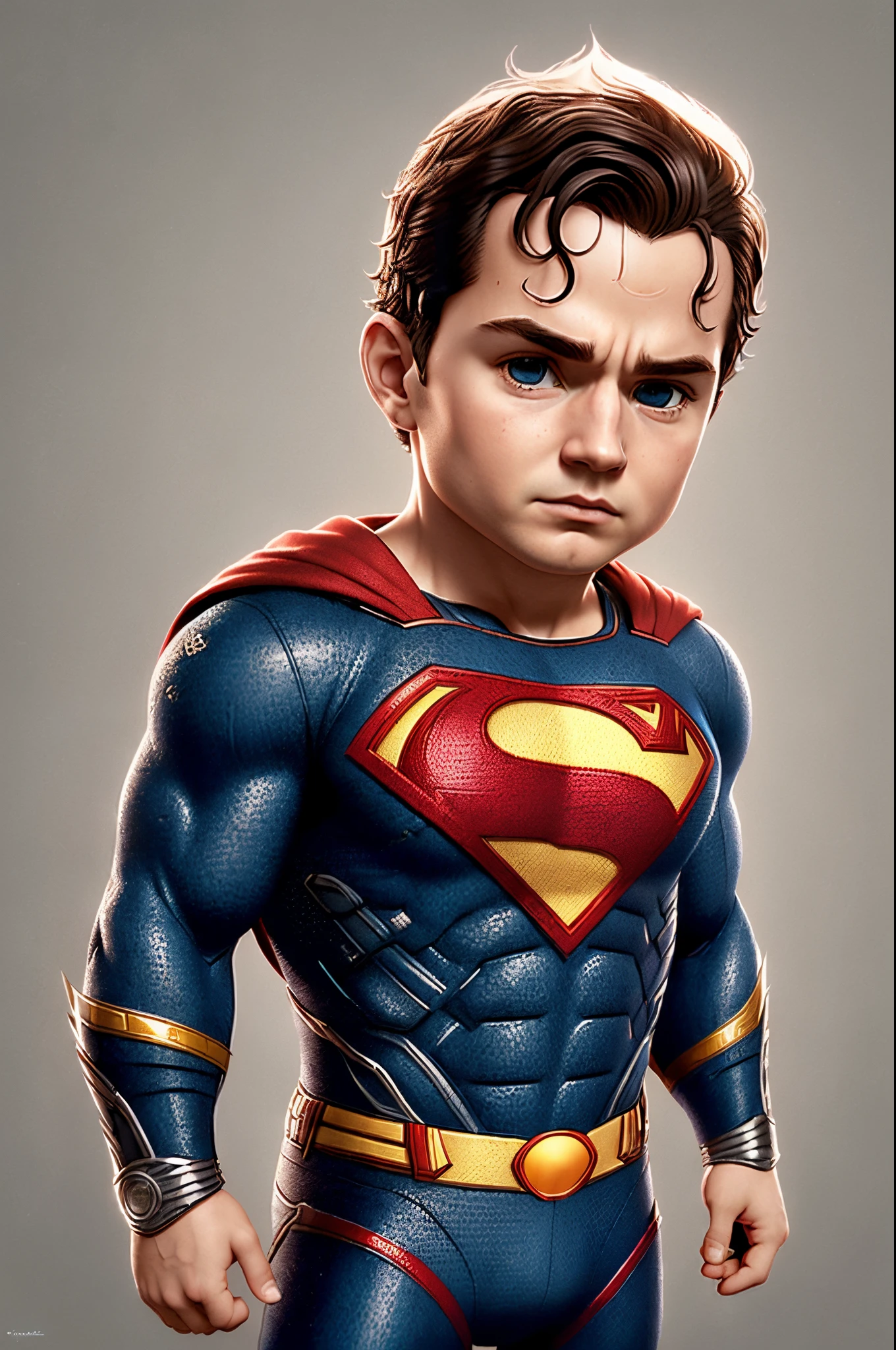 (cbzbb:1.25), portrait of the cutest illustration of Superman played by Henry Cavill, artstation, CGI_Animation, highly detailed, sharp focus,