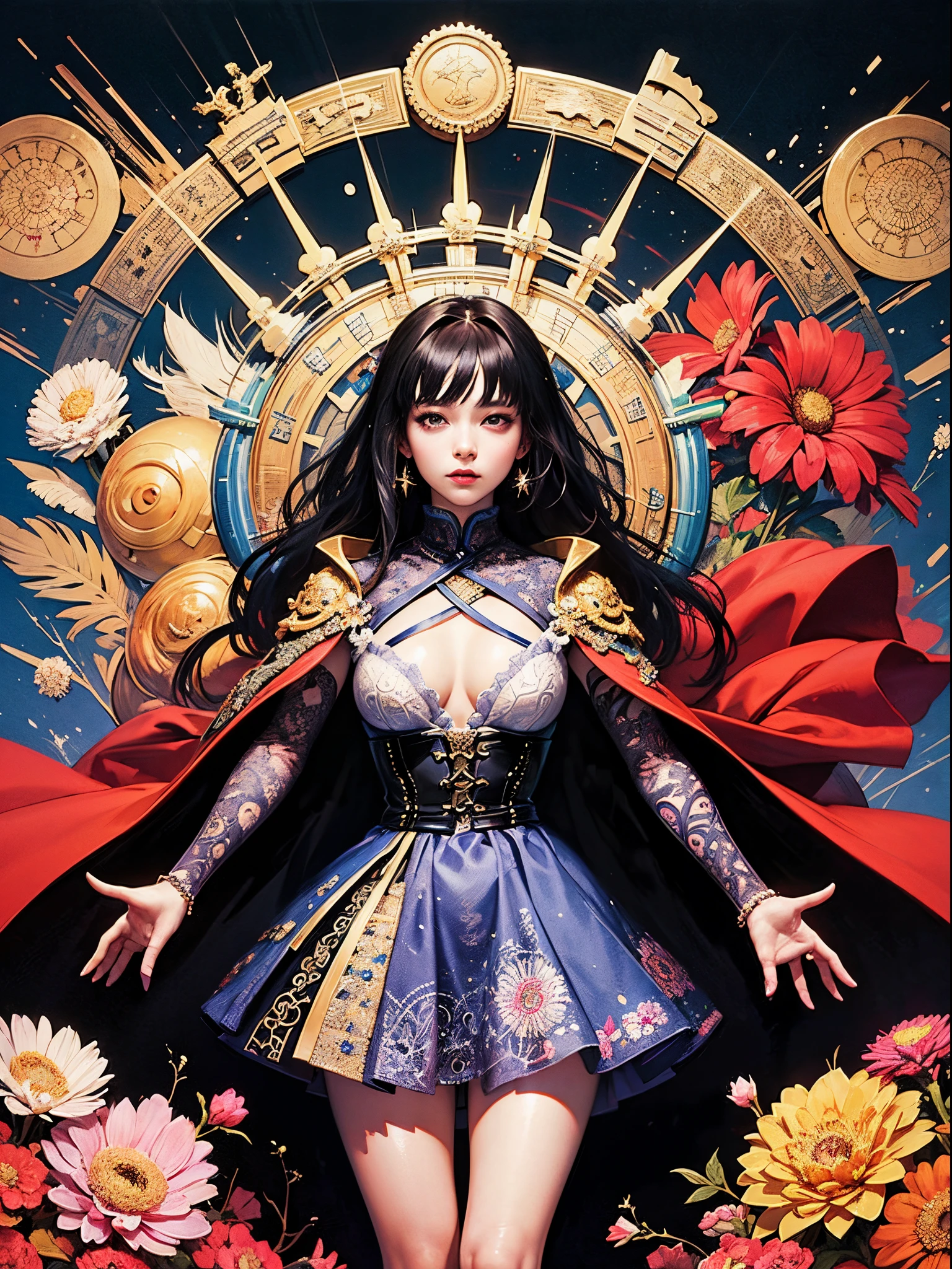 Official art, Unity 8k壁纸, ultra-detailliert, Beautiful and aesthetic, masutepiece, Best Quality, (Zentangle, mandalas, Tangle, Entangle), (Fractal Art:1.3) ,( 1girl in:1.4), Extremely detailed, Dynamic Angle, cowboyshot, Most Beautiful Form of Chaos, Elegant, a brutalist designed, vivd colour, romanticism, by james jean, roby dwi antono, by Ross Tran, Francis Bacon, michal mraz, Adrian Ghenny, petra cortright, Gerhard Richter, Takato Yamamoto, Ashley Wood, Atmospheric, ecstasy of musical notes, streaming musical notes visible,gear wheel
