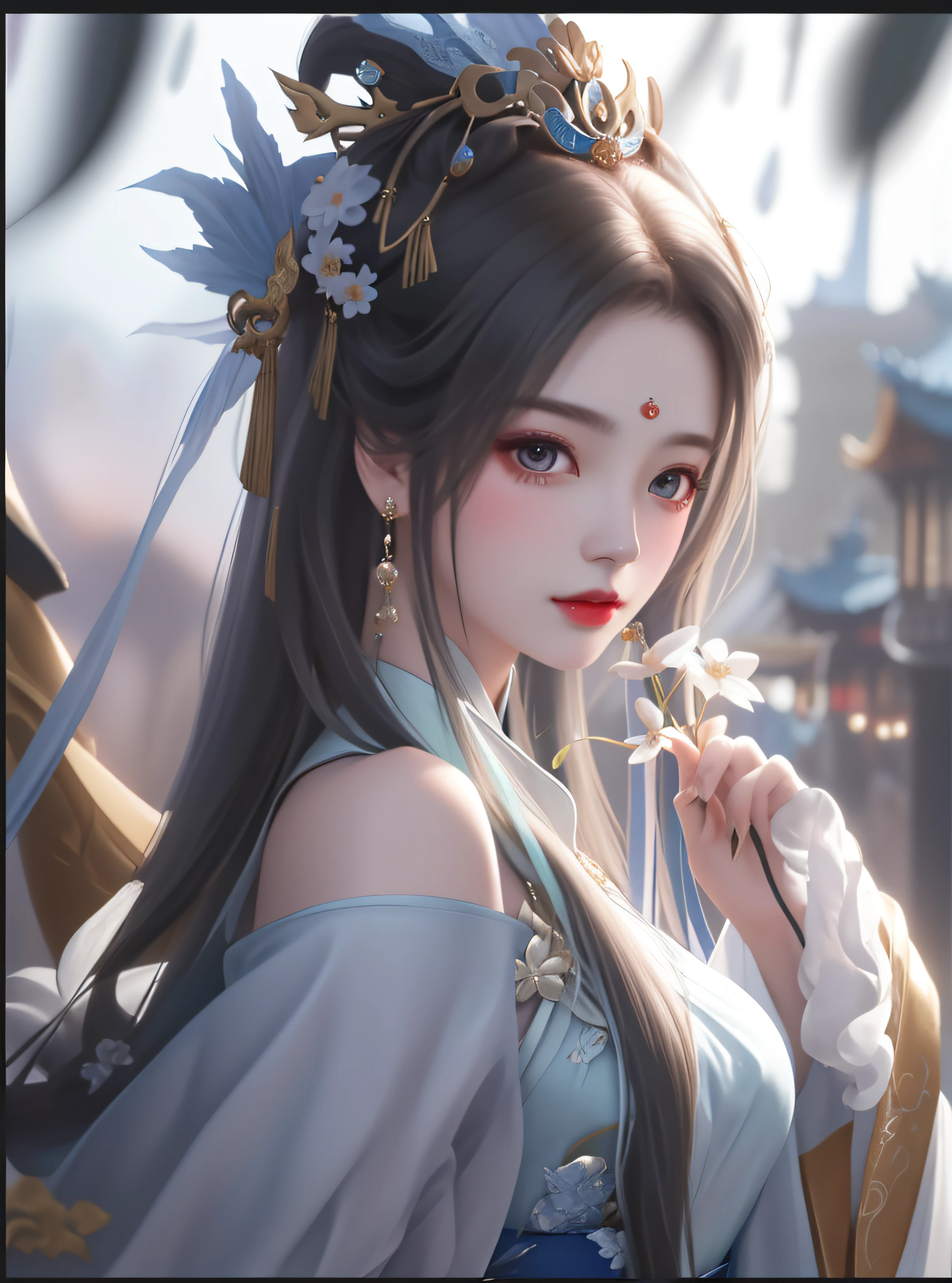 (8k, RAW photo:1.2), best quality, ultra high res,dramatic angle,(fluttered detailed color splashs), (illustration),(((1 girl))),(long hair),(rain:0.9), (头饰:1.4),少女身边有一座古宫,汉服,(重点),彩色水墨画,(泼彩),泼彩,(((colorful))),(素描:0.8) , Masterpiece, best quality, beautiful painted, highly detailed,(denoising:0.6),[splash ink],((ink refraction)), (beautiful detailed sky),moon,highly,detaild,(masterpiece, best quality, extremely detailed） CG unity 8k壁纸，杰作，最好的质量，超详细），（石蒜），
