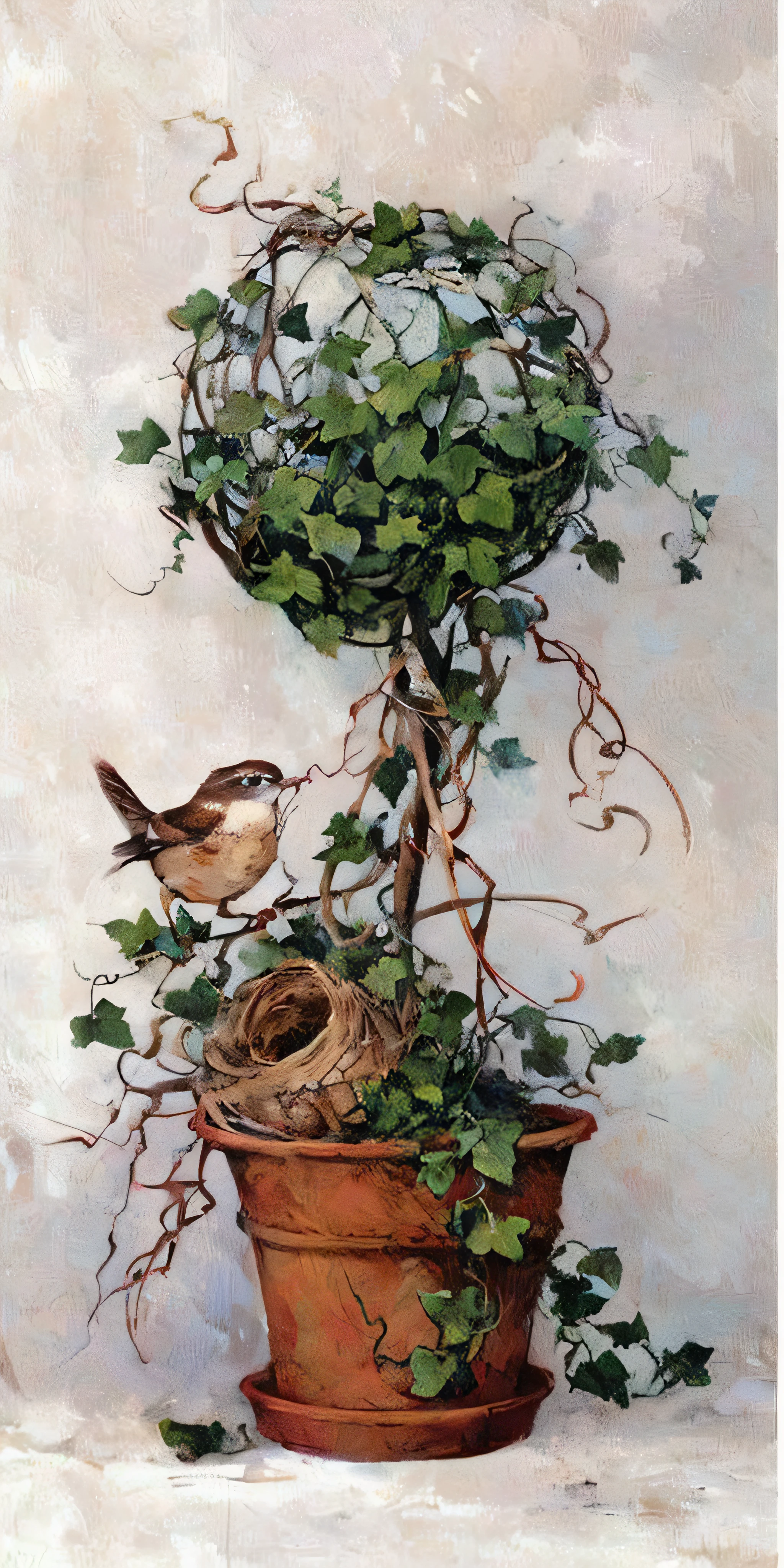 a painting of a bird sitting on top of a plant, monge jean-baptiste monge, by Robert Bateman, painting by john howe, jean - baptiste monge, style of jean baptiste monge, jean baptiste monge, by John Michael Wright, in a nest, by Wen Boren, by John Clayton, inspired by Jean-Baptiste Monge