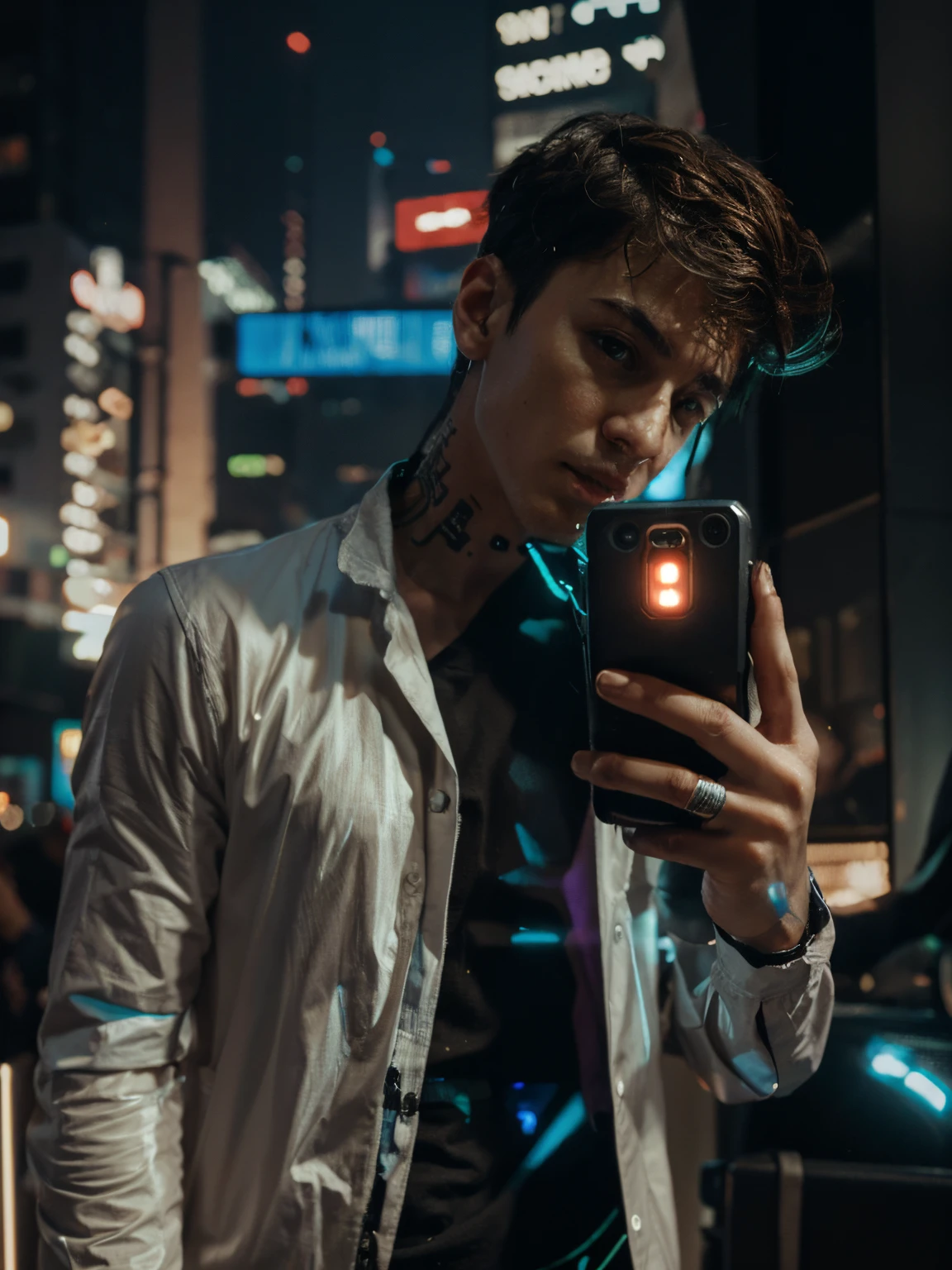 Change background, cyberpunk, realistic, ultra realistic , smart boy