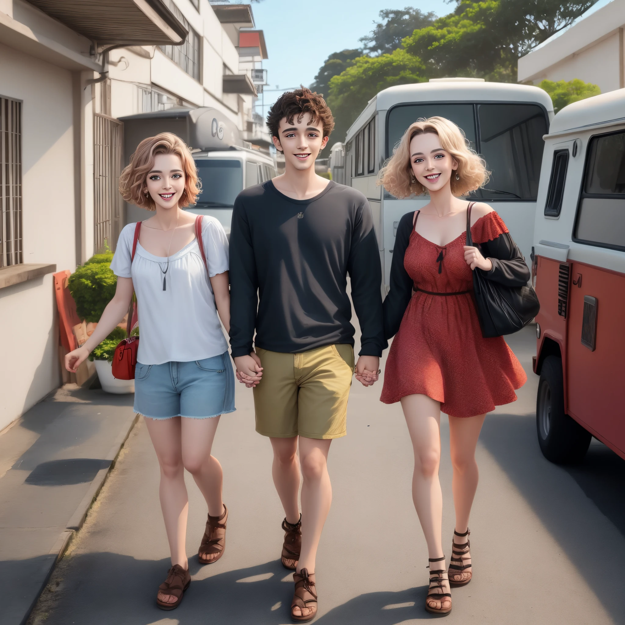 Foto de casal com Kombi branca ao fundo. Canal de YouTube @dekombinhaporai