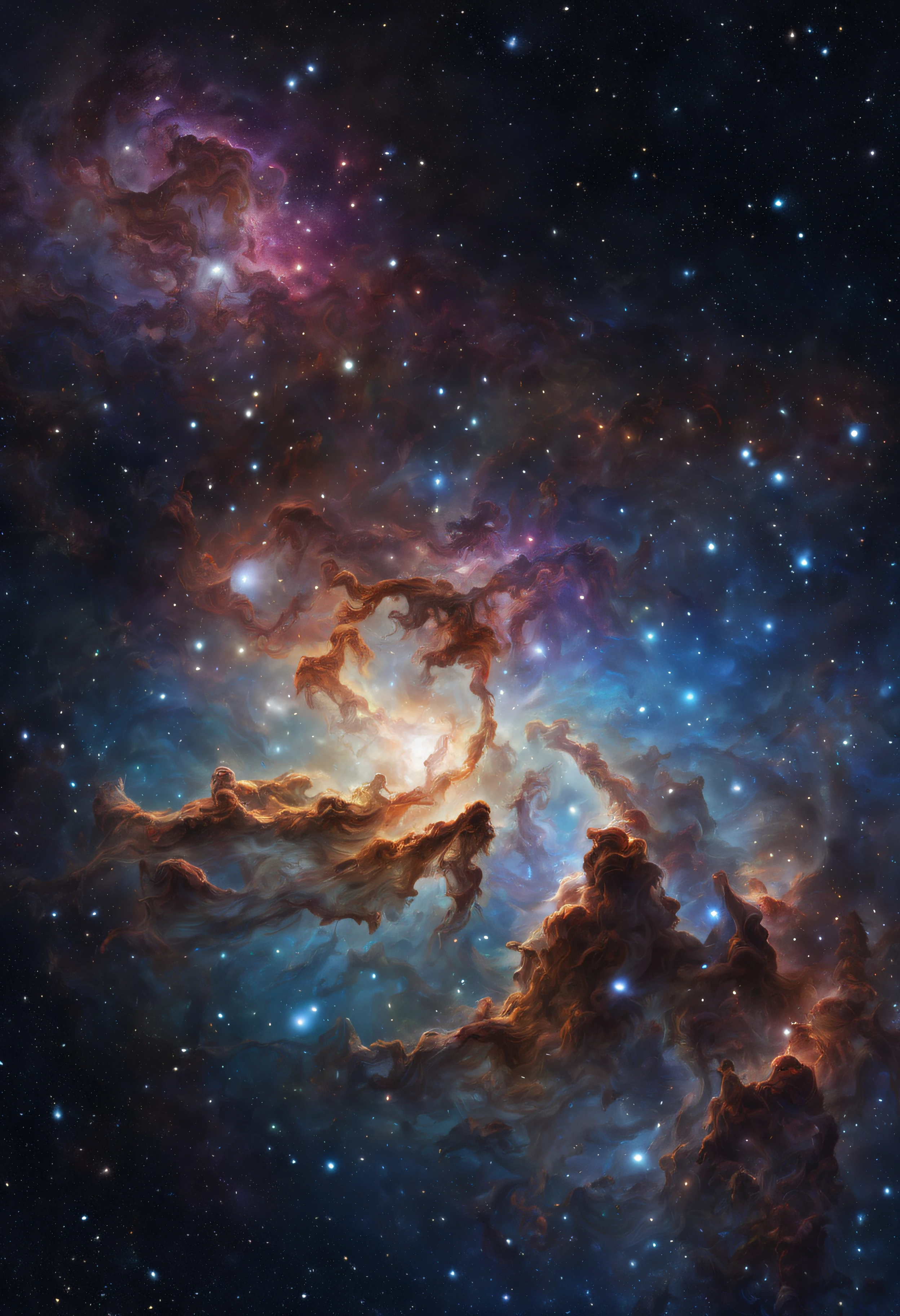 (best quality,highres,masterpiece:1.2),(realistic,photorealistic,photo-realistic:1.37),panoramic view of deep space,stellar clusters,photographic textures,romantic atmosphere,starlight reflections,cosmic wonders,colorful nebulae,glittering stars,subtle hues,vivid colors,sharp focus,fine details,detailed brushstrokes,hypnotic swirls,immersive experience,luminous galaxies,ethereal beauty,enchanting sky,faraway constellations,endless expanse,awe-inspiring majesty,stunning celestial objects,surreal cosmic dance,sublime vastness,dreamlike serenity