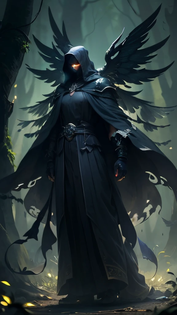 (Best Quality, masutepiece),The scene: In an ancient forest shrouded in darkness、faint light of the tree々inserted between、A shadow wanderer appears。transparent wings and black body、glow mysteriously in the dark。 Depiction: The Shadow Wanderer has a quiet but frightening appearance...、Whisper the magic words in a creepy voice。Exquisite fusion of transparent parts and physical parts.、walking back and forth in the shadows。 Atmosphere: In a forest full of ancient magic、This shadow wanderer is depicted as a mysterious being.。Contrast between ambient light and darkness、make their presence even more prominent。 outward appearance: It has a black body and transparent wings。..、has sharp eyes and fangs。Part of the body is transparent、Some people have the ability to manifest。Move freely in the dark、disappear or disappear、It may appear again。 Distinctive features: tome&#39;A quiet but mysterious voice..、that voice evokes fear。active at night、Reacts to the use of certain spells and magic。 Habitat: live in the forest and darkness、Active at night or in dim light。believed to live in an ancient magical land。 Special abilities: move the shadow、has the ability to turn itself into a shadow、Can move back and forth in the shadows while materializing。Its existence is mysterious and mysterious to wizards...。