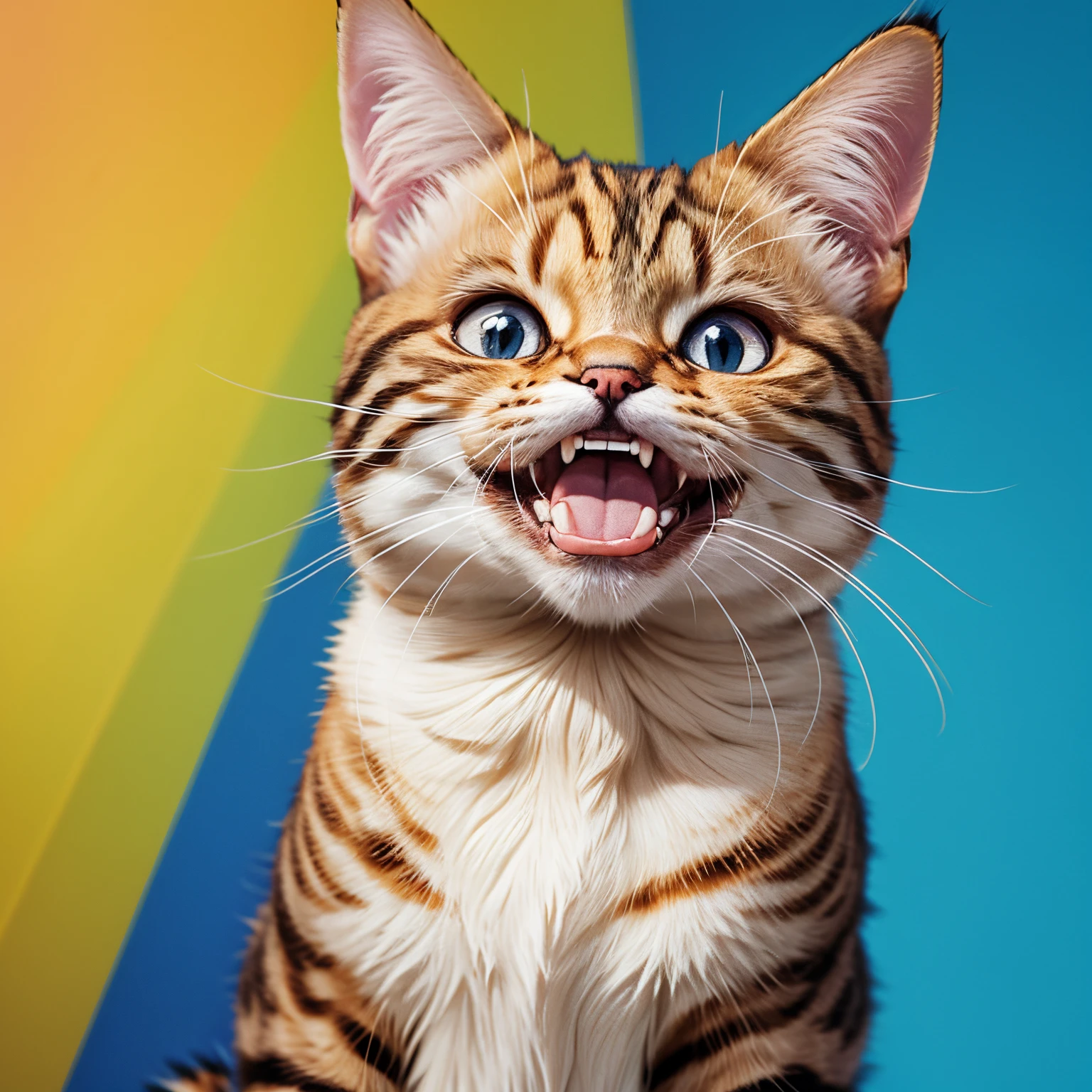 laughing cat bright colors good detail