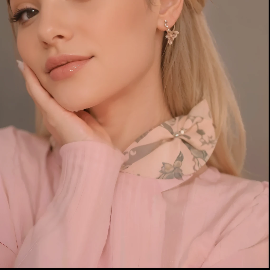 Roupa preta, neck tattoos, bow in hair and better quality