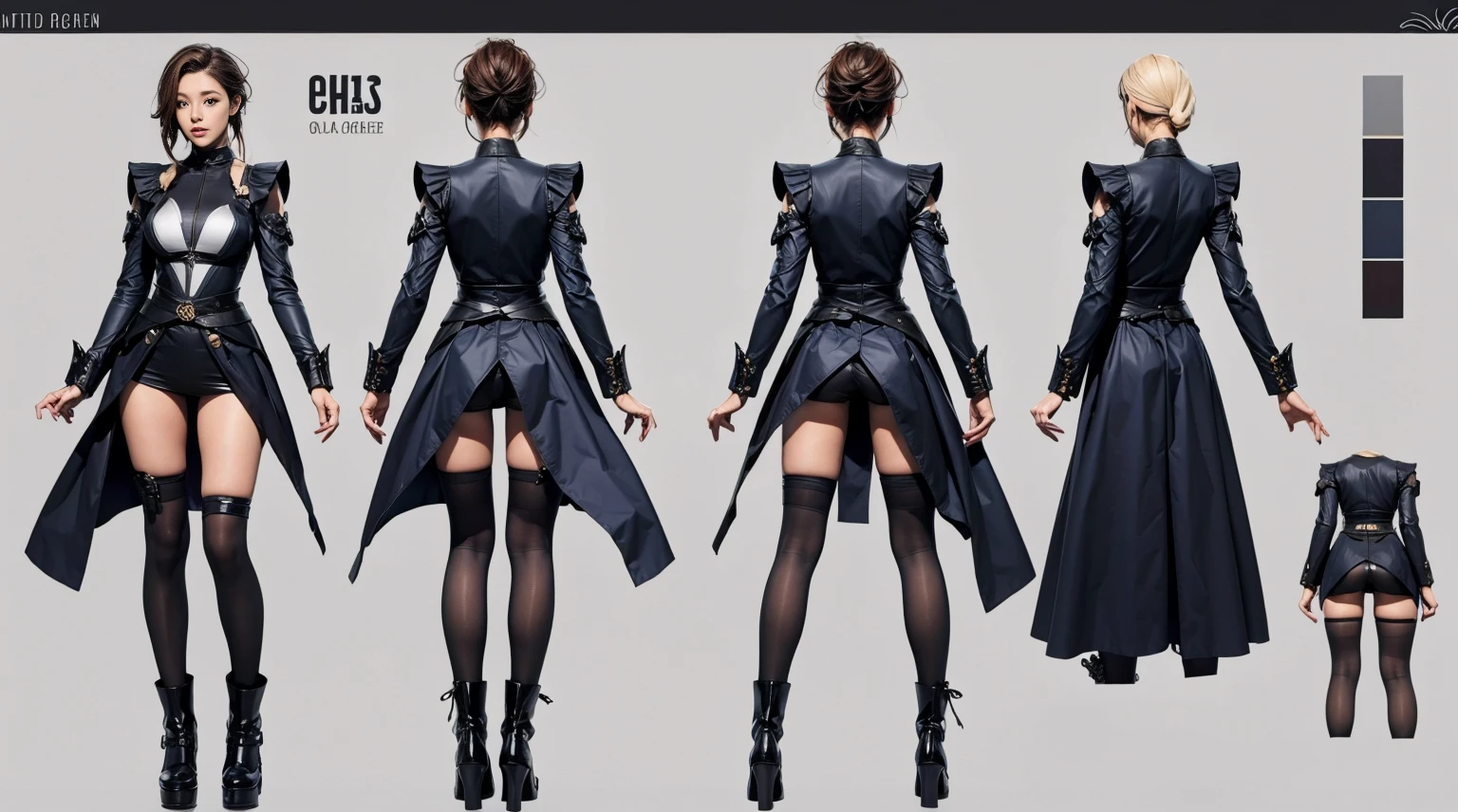 Female original character reference sheet adoptable,