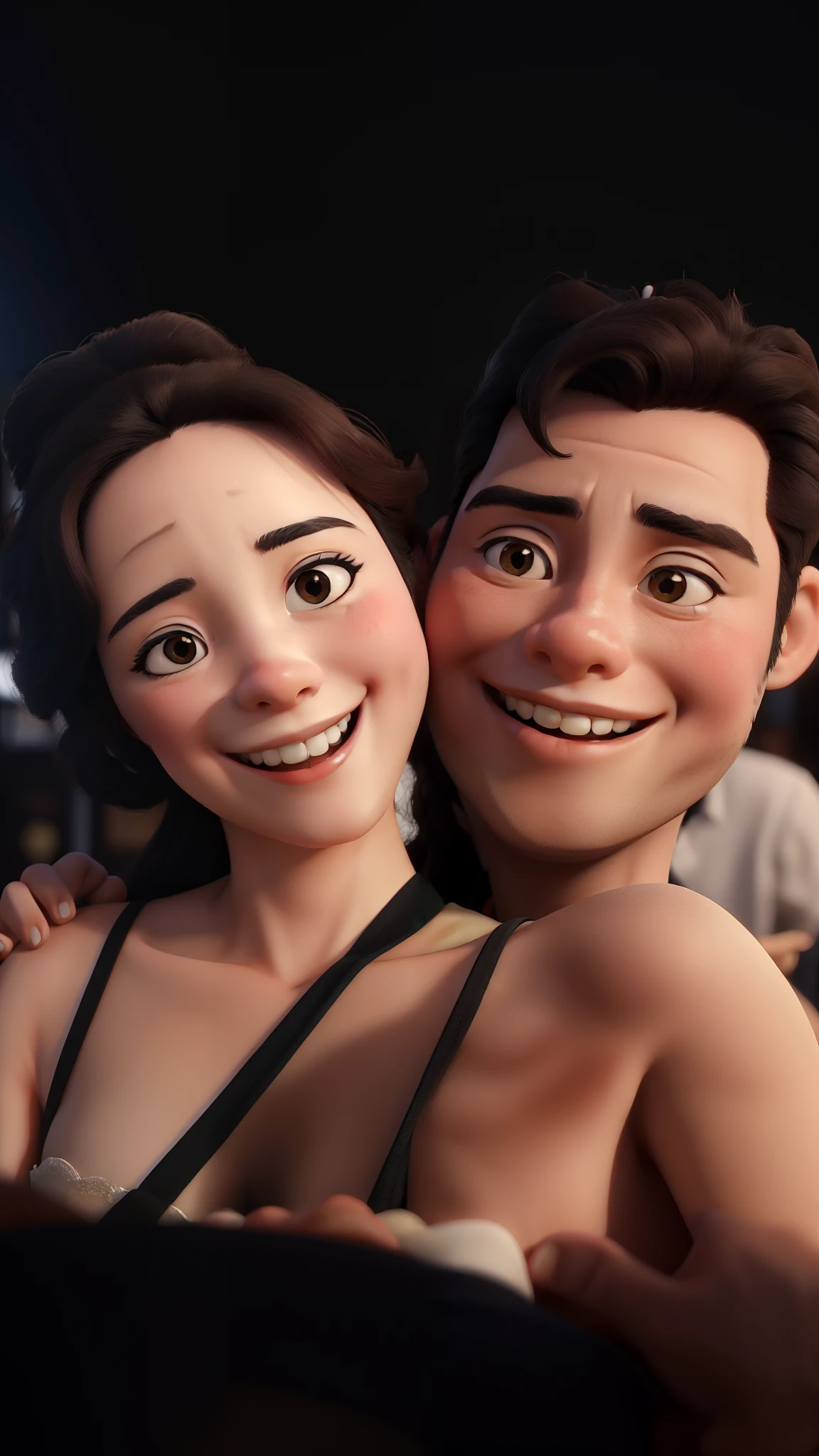 Obra-prima, de melhor qualidade, a happy Japanese woman with her prince all in love after a beautiful show