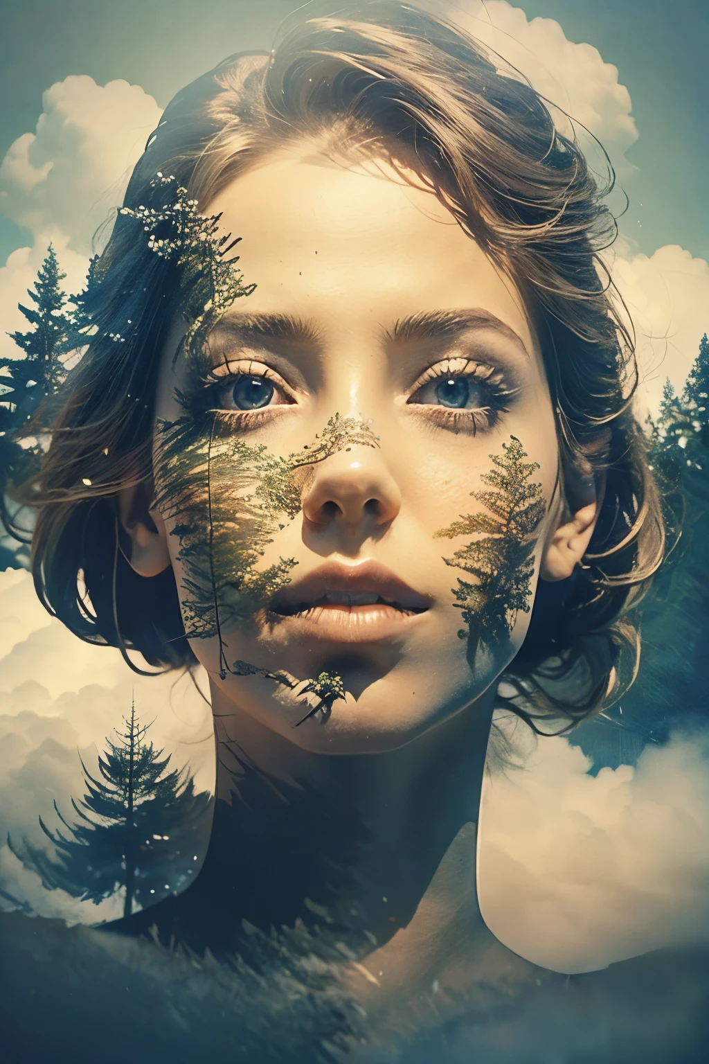 mont, Forests and grasslands, Foggy cityscape in the distance,1 very pretty girl,城市: 0.33,Immerse yourself in the immense wind current,living in white clouds,Behind the clouds,(double contact: 1.5),photography:Brandon Woelfelmist,Surreal dreams,Ethereal atmosphere, Sunnyday,this is it,usufruct,HighDynamicRange,contours,globalillumination,RGB color,Colorful paintings,High- sharpness,8K,Ghibli colors,cubismo,hyper HD,Anatomical correct,textureskin,Precise,tmasterpiece,A high resolution,Award-Awarded,double contact