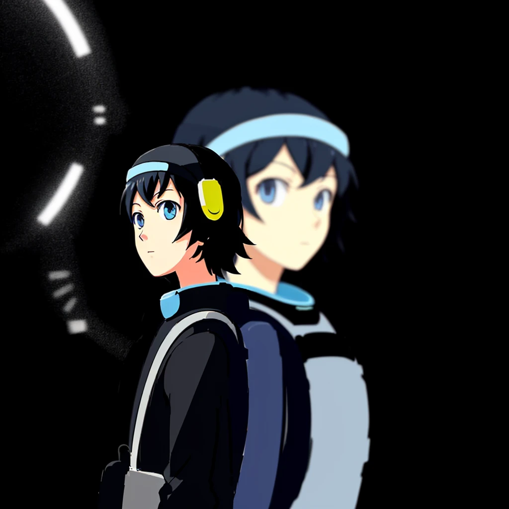 Drawing of a person carrying a backpack and backpack, unknown artstyle, drawn in microsoft paint, Humans stare blankly ahead, badly drawn, badly drawn, stickfigure, Drawn like an anime speed racer, ( ( bit flip | Artificial Intelligence God ) ), very very low quality picture, art in the style of joshy sly, Detailed and non-blurry face