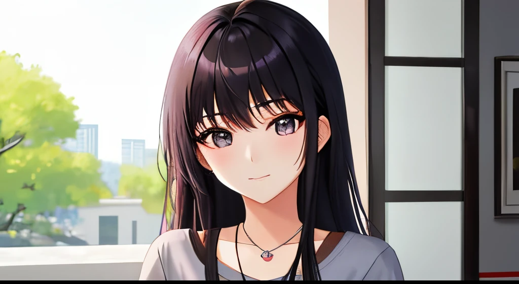 Arafed Asian woman with necklace and gray t-shirt, beautiful young korean woman, gorgeous young korean woman, beautiful south korean woman, korean girl, young asian woman, korean female, young adorable Korean face, portrait of female Korean idol, young asian girl, beautiful asian girl, young asian woman, Young cute Asian face Wang