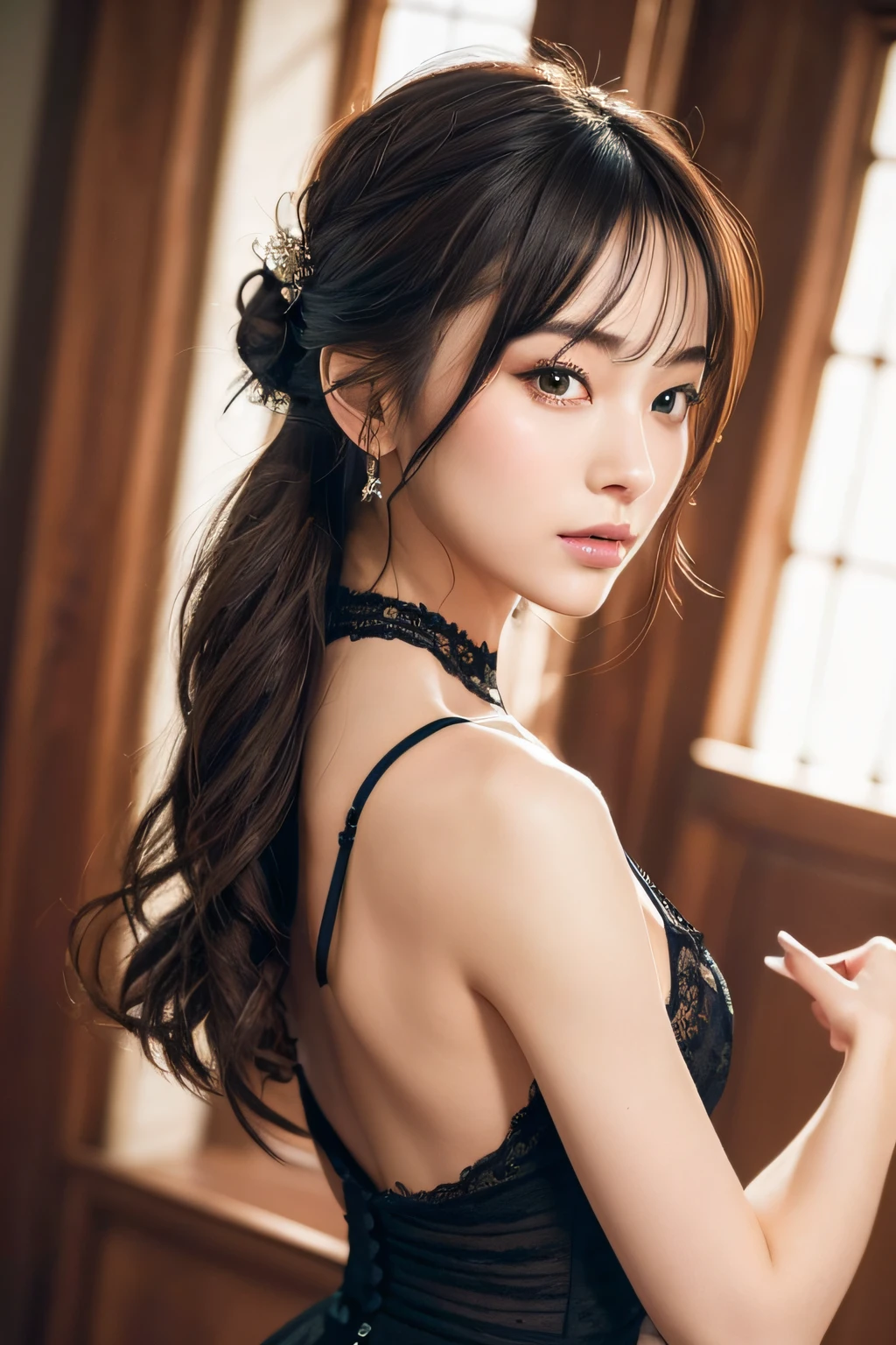 Highest quality, shape, Very detailed, In detail, High resolution, 8k wallpaper, Perfect dynamic composition, Beautiful details, dress,Random Hairstyles, Perfect Anatomy,Center of chest, Natural color lip, Random sexy poses,Woman with perfect body,devil
