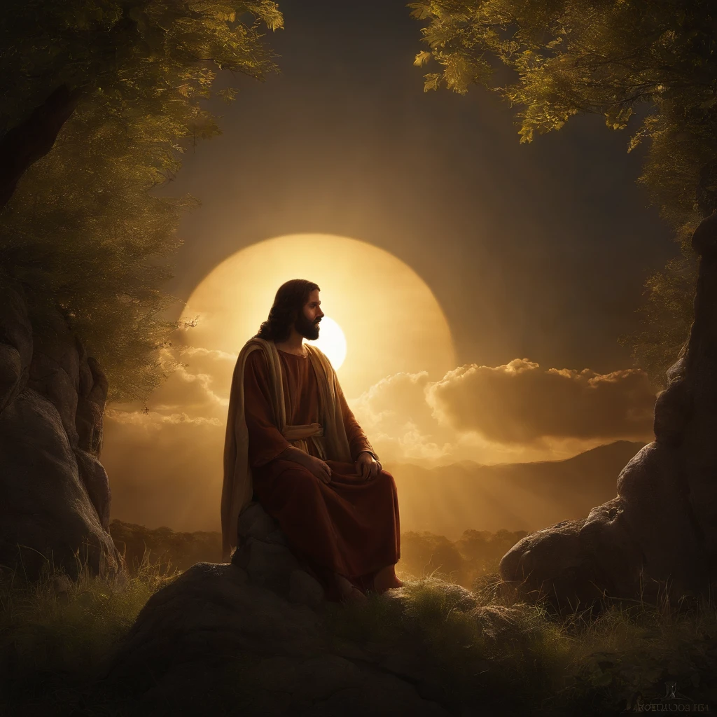 Y, while they were talking like this, Jesus was sitting a little apart. And it came to pass that on the fifteenth day of the moon of the month of têbêth,day when there was a full moon, el sol, rising in his ordinary career, emitted an incomparable light.
15. Because it came from the light of lights, and came upon Jesus, and completely surrounded him.