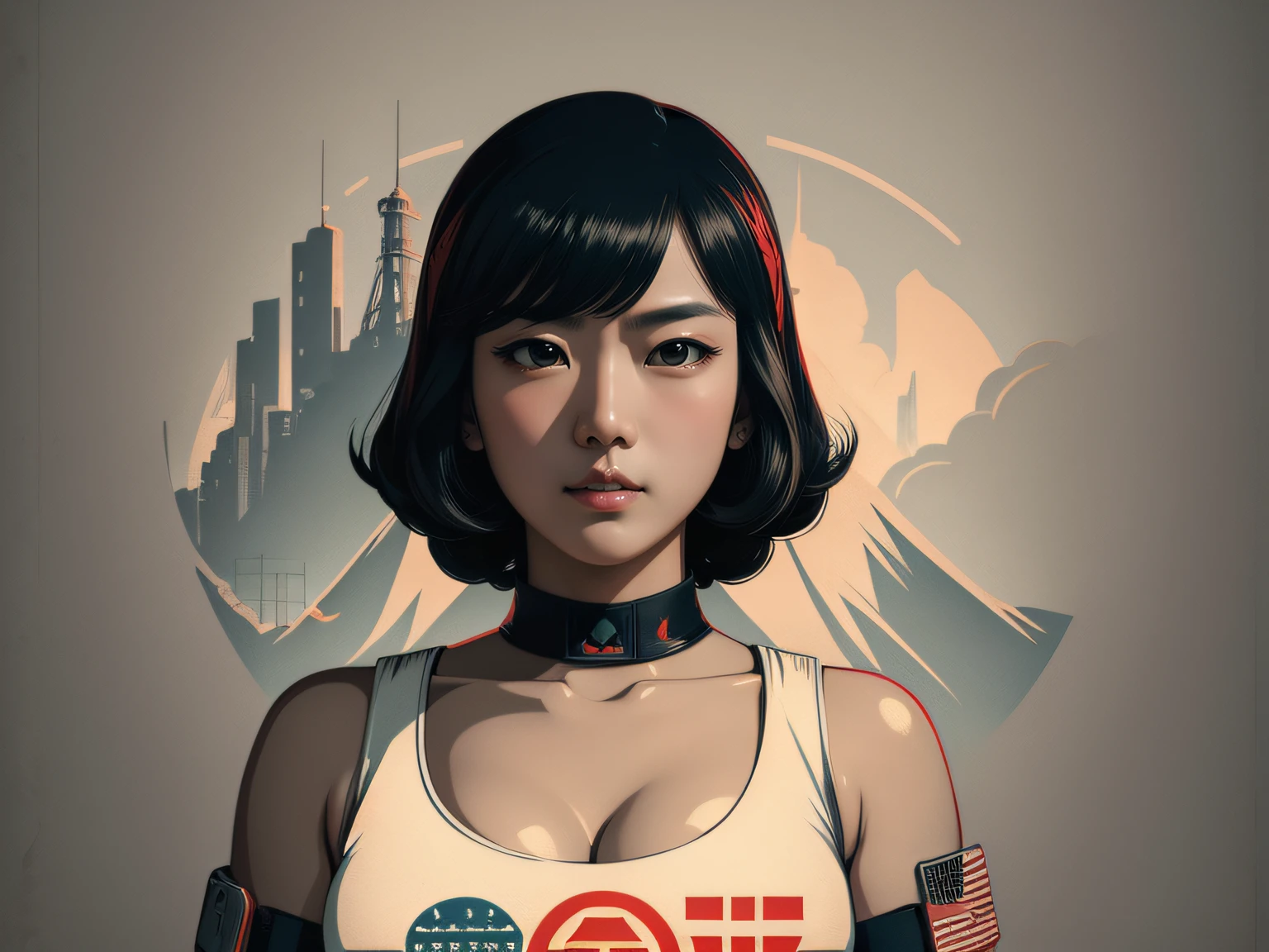 A highly detailed propaganda poster, watch anime, pop art, typography, vintage paper, the rule of thirds, trending on artstation, UHD(neon)