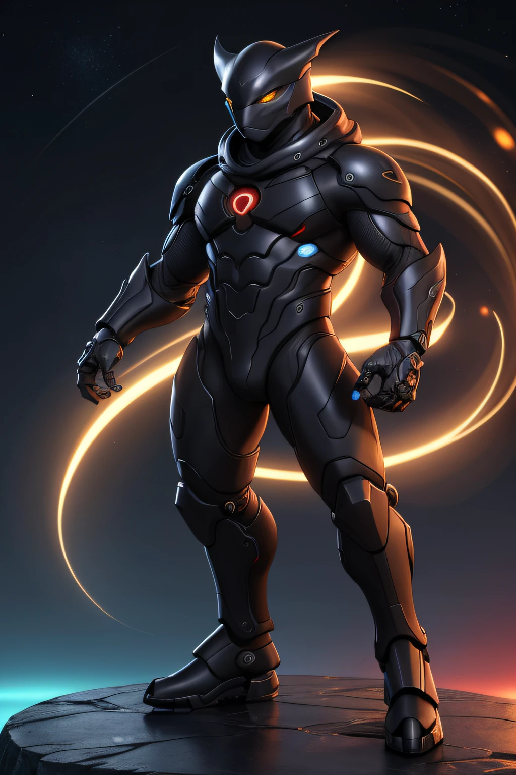 Biomechanical creature in humanoid form, com pele opalescente e escamas, master part, absolutamente perfeito, imagem impressionante, visualmente rico, intrinsecamente detalhado, arte conceitual, por Mschiffer, Bright holographic, cinemactic, papel de parede uhd, ....3d, octan render, Volumetric lights, Full Body Create an Image of a Black Ninja After an Apocalypse in the Future Full Body Shot, Olhos firmes, olhando para frente, Lightning in the sky, arms extended, olhando para frente, parado no topo de uma montanha, manto e capa vermelhos, cruz brilhante no ar. ,Arte Luz Neon, no escuro da noite, Um navio alto navega pelos mares iluminados pela ,....lua, estrelas, Colouring, circunstanciado, 4k
