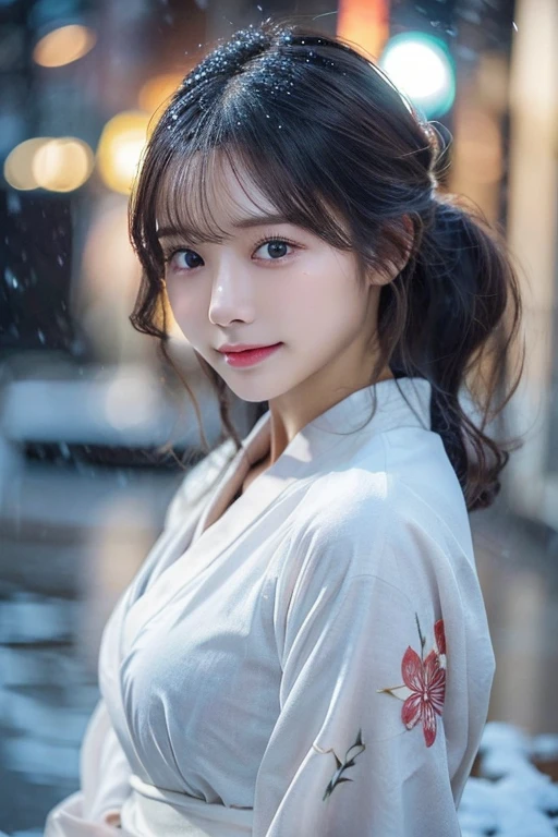 Upper body naked、beutiful breast、beautiful nipple(Kimono)、、(top-quality,​masterpiece:1.3,超A high resolution,),(ultra-detailliert,Caustics),(Photorealsitic:1.4,RAW shooting,)Ultra-realistic capture,A highly detailed,high-definition16Kfor human skin、 Skin texture is natural、、The skin looks healthy with an even tone、 Use natural light and color,One Woman,japanes,,kawaii,A dark-haired,Middle hair,(depth of fields、chromatic abberation、、Wide range of lighting、Natural Shading、)、、(Falling snow:1.2)、(Hair swaying in the wind:1.2)、(At night, snow reflects off the outside lights:1.1)