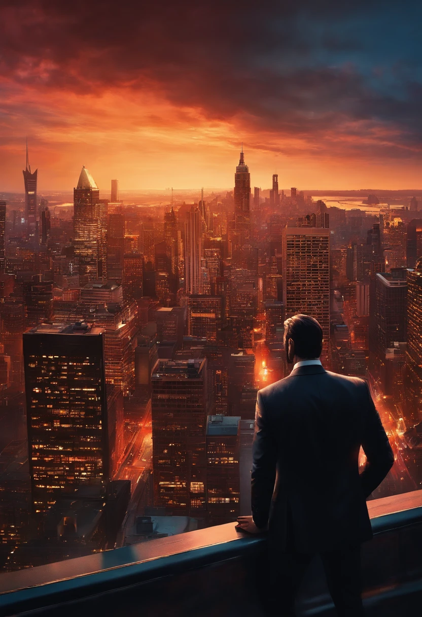 A beautiful view of a city skyline from a rooftop.,original,John Wick