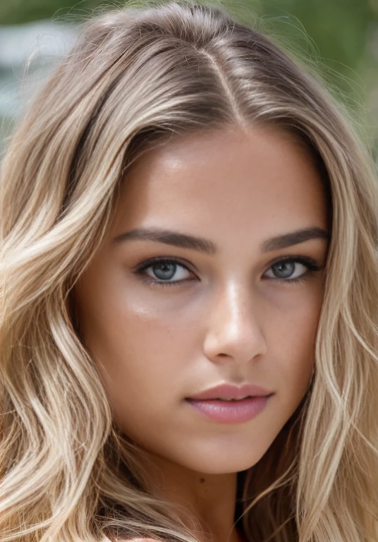 candid dark backside 3/4 face portrait photo of a beautiful 25 years european woman, (extra long wavy blonde hair blown in the wind), outside, Award - winning photograph, Masterpiece, 8k, ultra high res, hyper detailed, perfect flawless face, rule of thirds, Realistic Perfect eyes and pupils, Perfect full lips, upturned nose, highly detailed shining hair, ((detailed facial features)), (finely detailed skin), tanned skin, skin pores, skin blemishes, realistic skin texture, intricate details, photorealism, hyperrealism, ultra realistic, lifelike textures, neutral colors, cinematic lighting, dramatic lighting, backlight on hair, sharp focus, wide angle, film grain, dslr, raw photo,