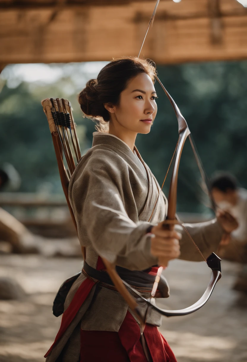 A photo of a woman in a traditional Japanese archery range, wearing a kimono and holding a bow and arrow with a focused expression on her face.,original,Zuckerberg maintains a notably consistent personal style, famously known for his simple gray t-shirts and hoodies, which reflect his utilitarian approach to life and work. He has a youthful, clean-cut look with short, curly hair and typically wears jeans or casual trousers, projecting an image of approachability that aligns with the casual culture of Silicon Valley.