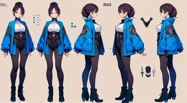 Female original character reference sheet adoptable,